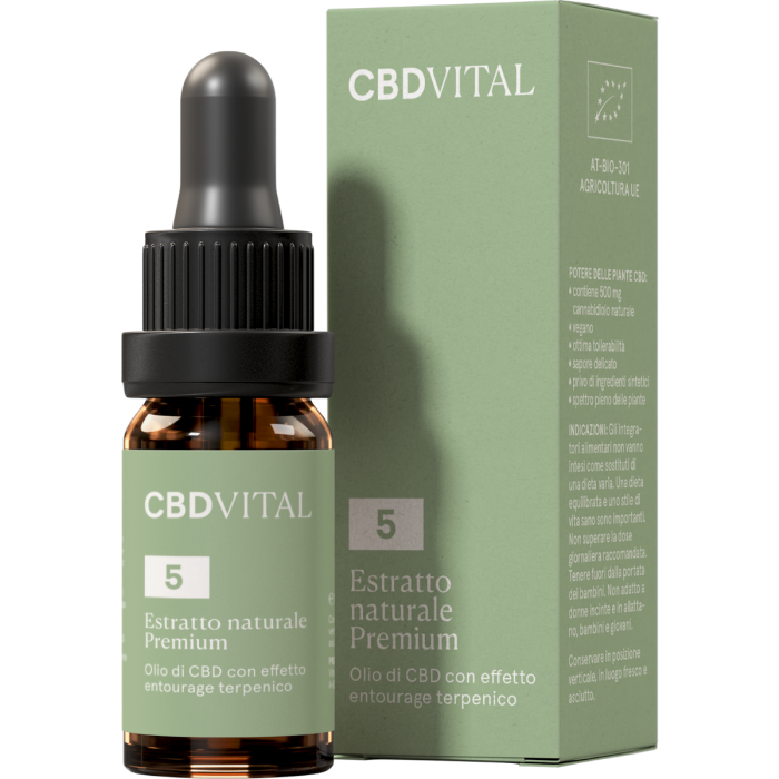 Olio di CBD Estratto Naturale PREMIUM 5%